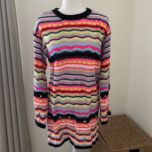 Bright Knit Long Sleeve Sweater Dress